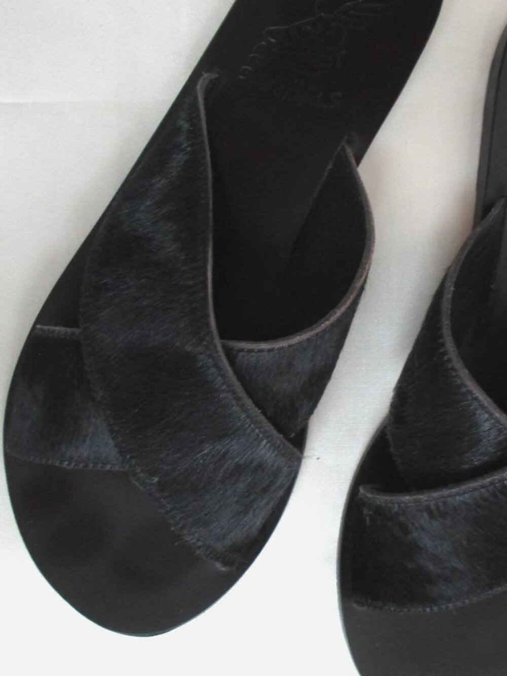 Ancient Greek Sandals Size 40 US 10 Thais Pony Black Sandals